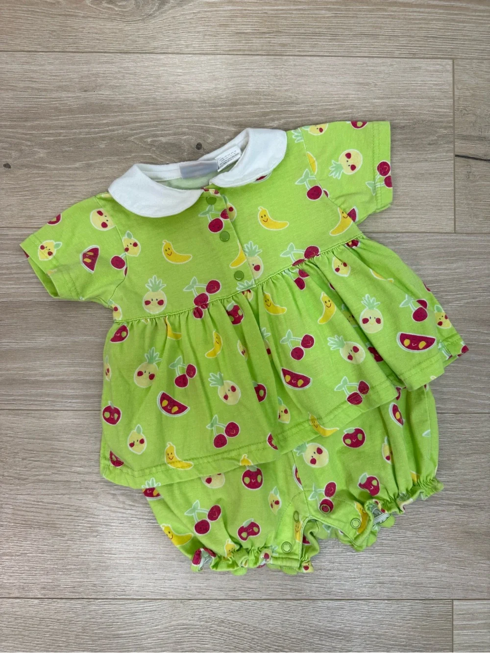 Small Steps Vintage Fruit Print Romper
